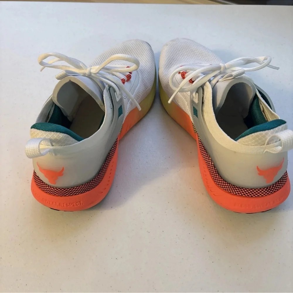 Under Armour White Teal Coral Gradient Athletic Shoes